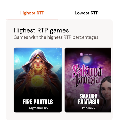 high rtp games