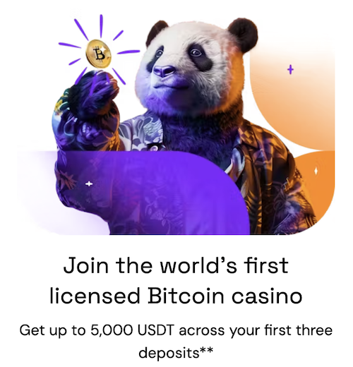 main lobby welcome banner at bitcasino.io