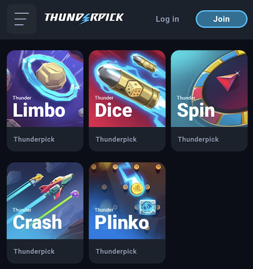 original games for mobile players at thunderpick casino