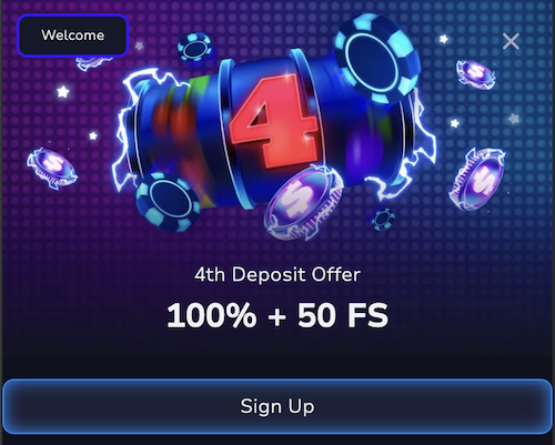 4th deposit bonus 100% + 50 free spins