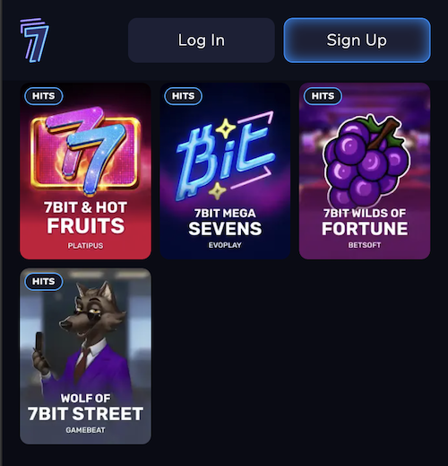 branded slots at 7bit casino