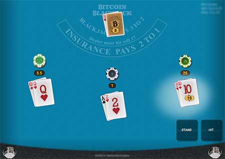 This is Satoshi Bitcoin Blackjack at BitCasino.