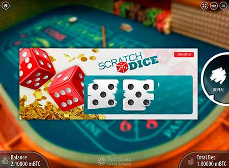 Ethereum dice game called Scratch Dice in BitcoinPenguin Ethereum casino site.