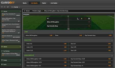 Many betting sites offer live bets. Here's an example of Cloudbet's Bitcoin live betting page.