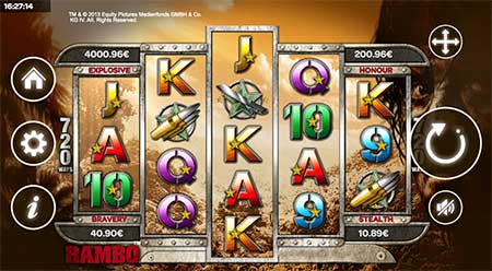 Rambo slot game blasts everything away. From iSoftBet.