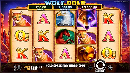Wolfgold slot game at BitStarz casino from game provider Pragmatic Play.