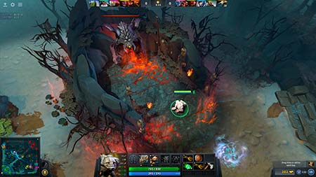 A screenshot from DOTA 2 eSports game.