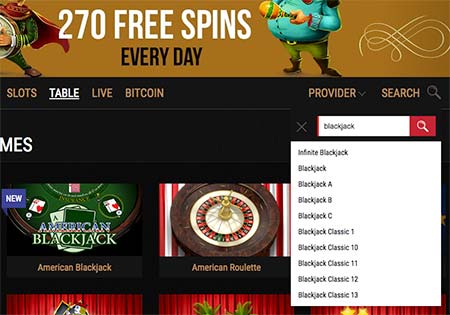 King Billy casino game search could be something to improve. Otherwise the casino lobby works quite fast and the information (terms, bonuses etc.) is very clearly presented.