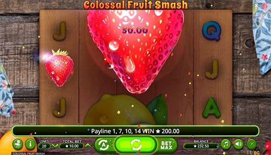 Colossal Fruit Smash bonus game. Colossal Fruit Smash bonus game.