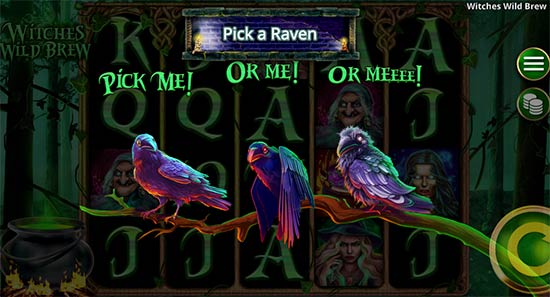 Witches Wild Brew bonus game. Witches Wild Brew bonus game.