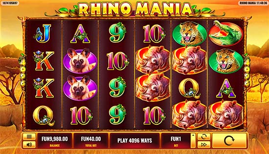 Rhino Mania slot by Platipus. Rhino Mania slot by Platipus.