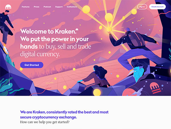Kraken cryptocurrency exchange.