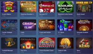 Casinoin instant game selection