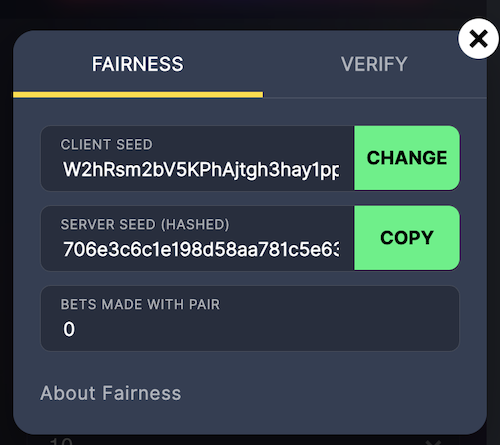 provably fair seeds in bitstarz original casino game