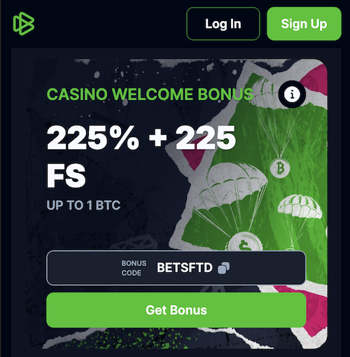 225% welcome bonus + 225 free spins