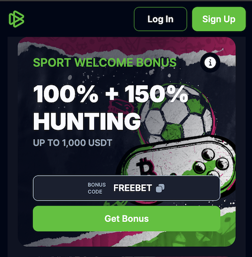 100% sports betting welcome bonus up to 1,000 usdt