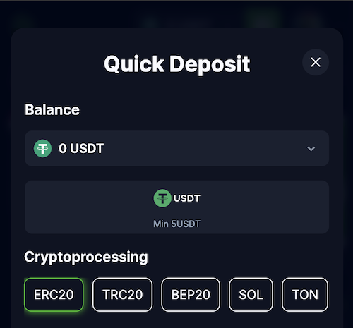 crypto usdt deposits