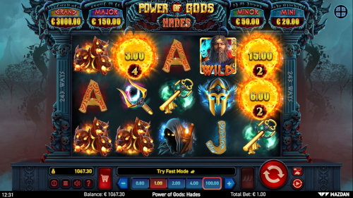 A first look at the reels in Power of Gods: Hades slot