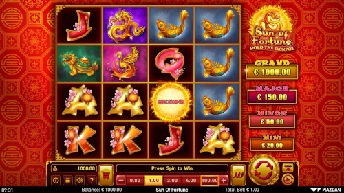 Game interface in Sun of Fortune slot Game interface in Sun of Fortune slot