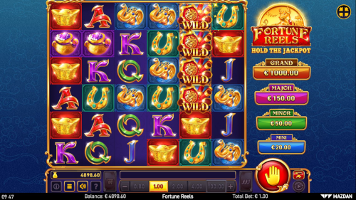 The 6x6 reel grid in Fortune Reels slot The 6x6 reel grid in Fortune Reels slot