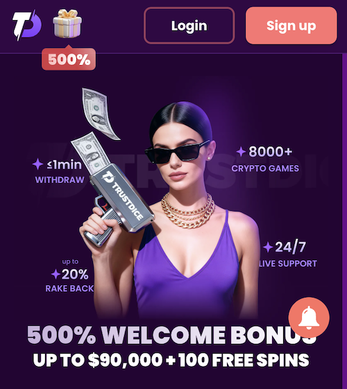 trustdice casino welcome banner