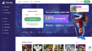 trueflip crypto casino homepage