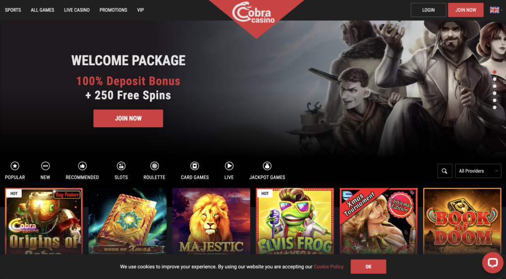 Cobra Casino review (2023) - 150% up to 1.5 BTC Bonus