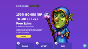 coinsaga crypto casino homepage
