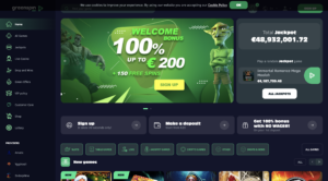 greenspin.bet crypto casino homepage