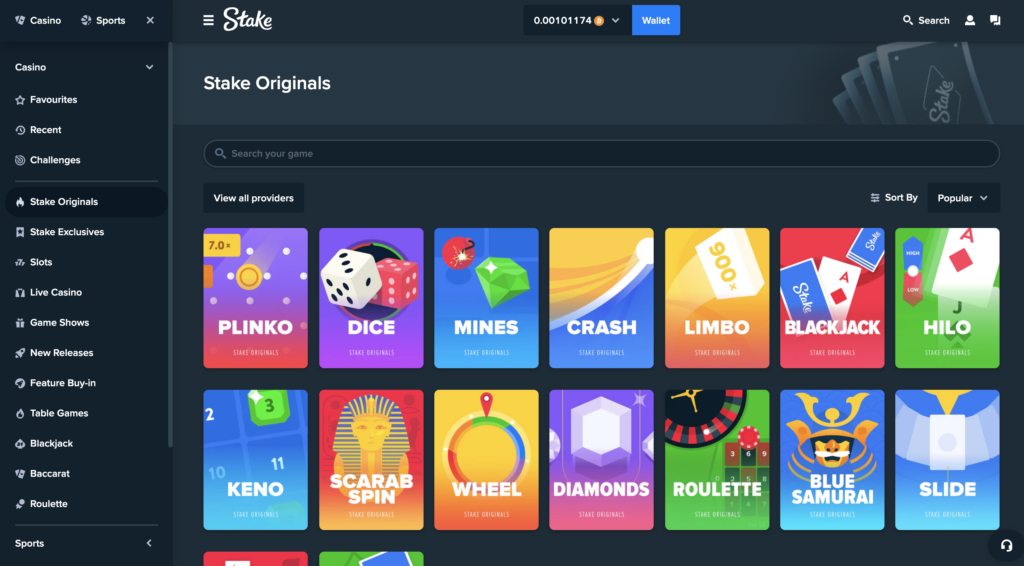stake.com casino provably fair games