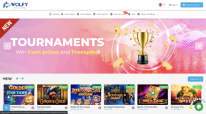 wolfy crypto casino homepage