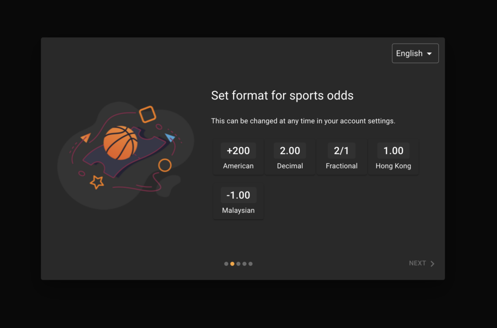 Cloudbet Registration - Odds format