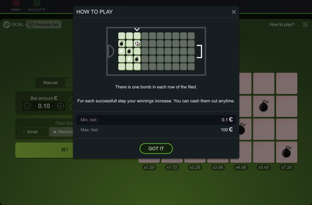Goal Mine rules - Cloudbet