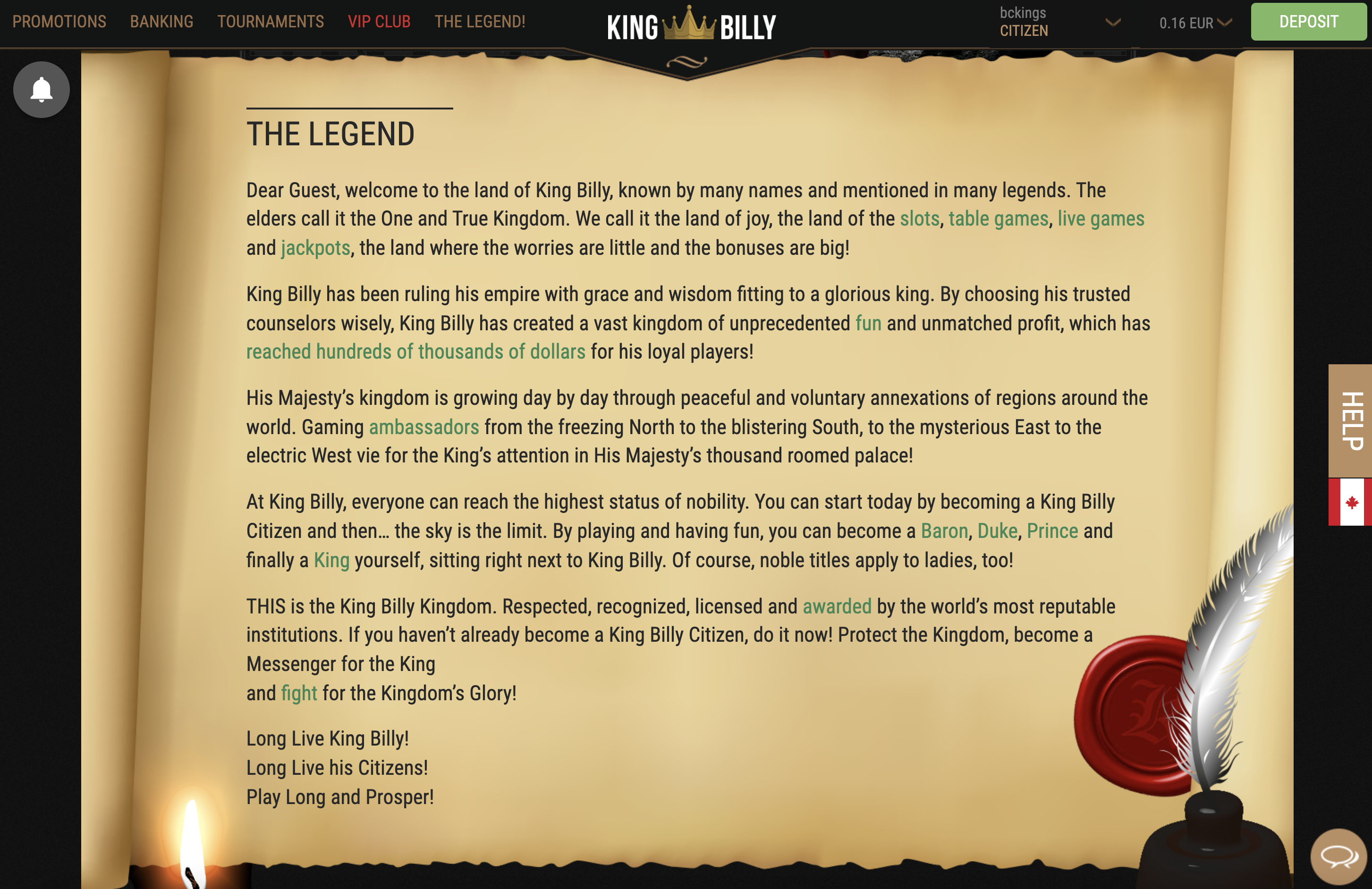 KingBilly Casino Legend