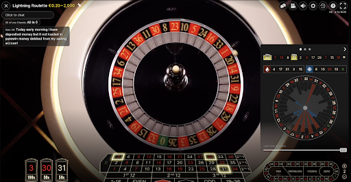 You can see the statistics up to 500 previous rounds on Lightening Roulette at King Billy