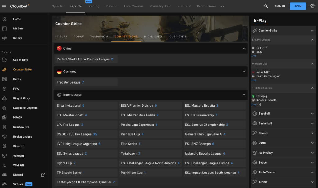 Counter Strike at Cloudbet Casino