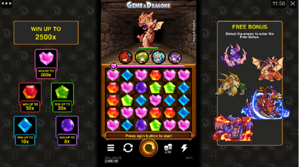 Gems & Dragons Hyper Clusters online slot