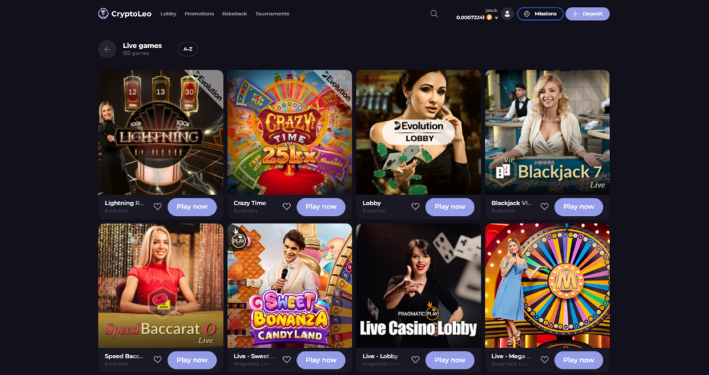 cryptoleo live games