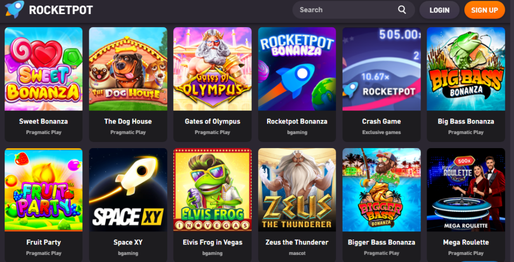 Rocketpot casino games