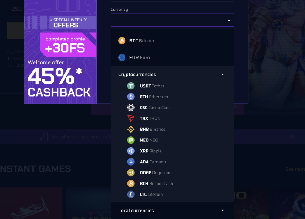 Cryptocurrency options