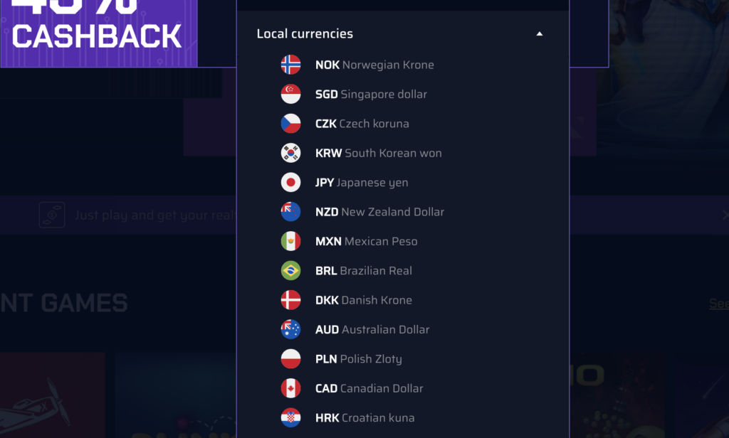 Fiat currency options