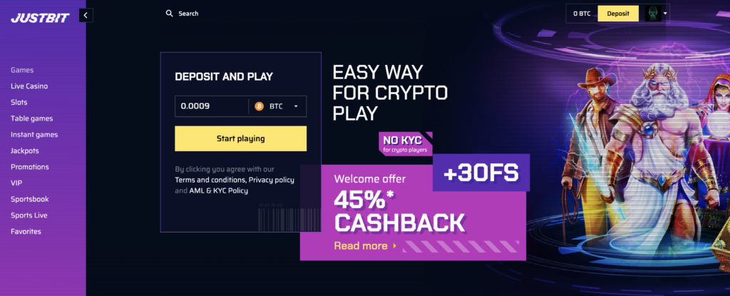 Justbit.io Welcome Bonus