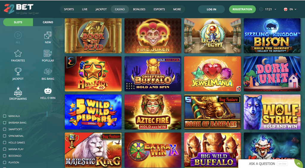 online slots 22bet casino