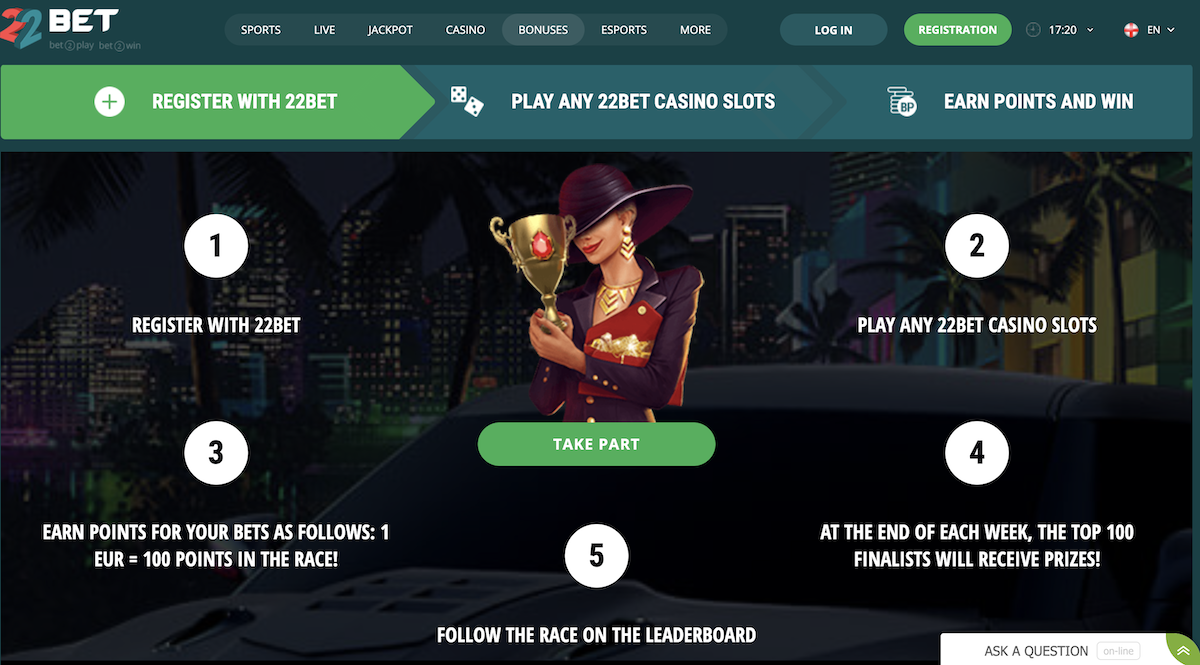 22Bet Casino Review | Get a 100% Bonus Up to €300