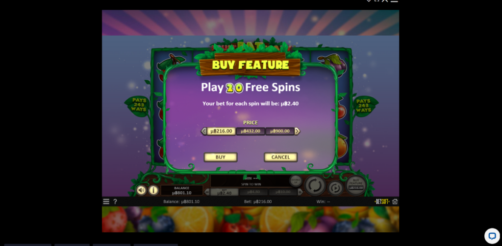 fruit bat crazy bonus buy
