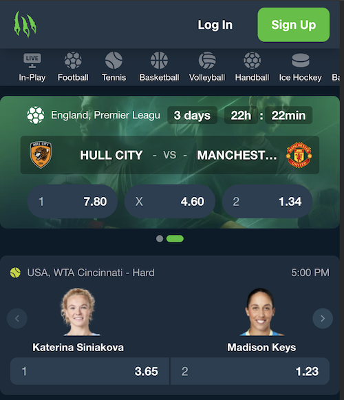 spors betting odds on football and tennis matches