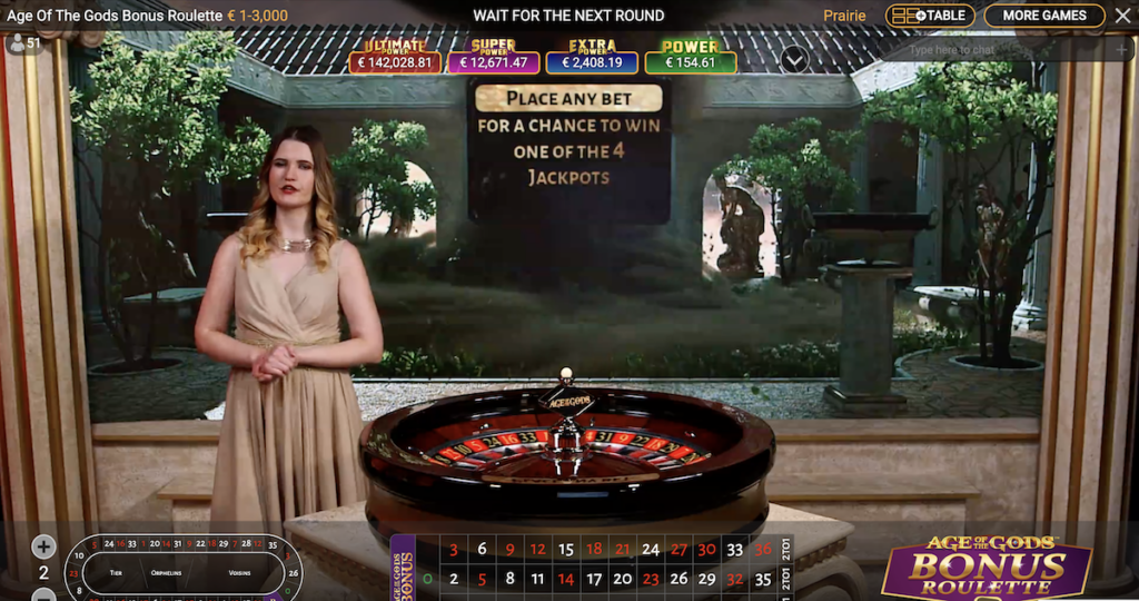 age of the gods roulette live casino game