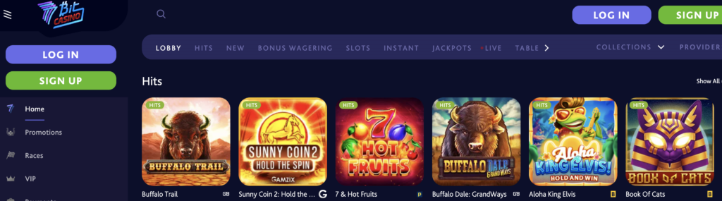 More than 7,000 games are available at 7Bit