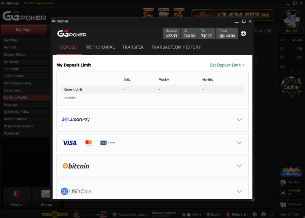 ggpoker banking options