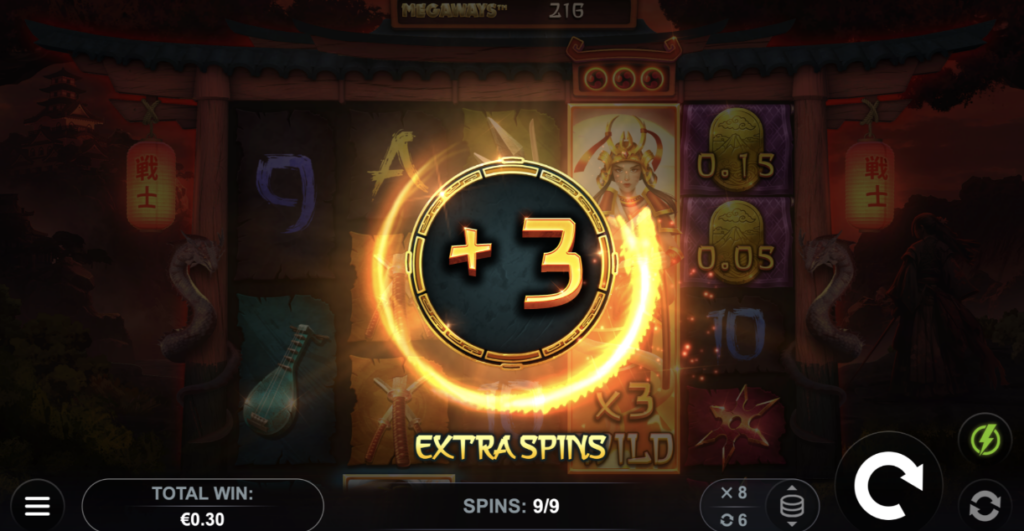 Expanded wilds during Free Spins means an extra 3 spin